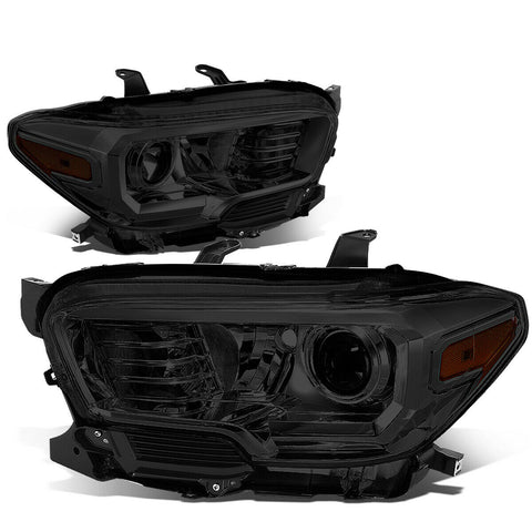 16-20 Toyota Tacoma Smoked Hosuing Amber Corner Projector Headlight/Lamp