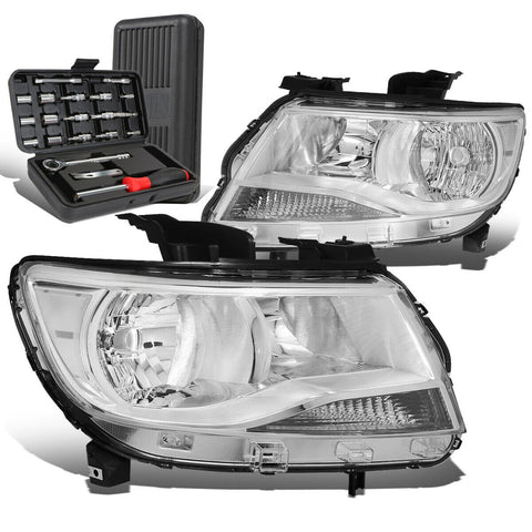 2015-2020 Chevy Colorado Pair Chrome/Clear Turn Signal Headlight+Tool Box