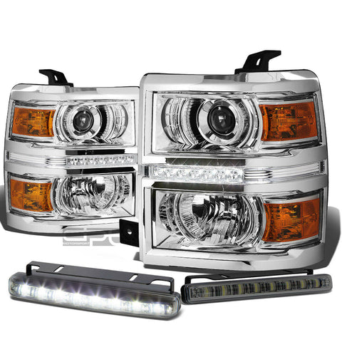 CHROME PROJECTOR HEAD+DRL+BUMPE
