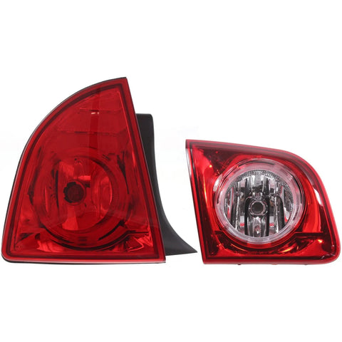 Tail Light Left Inner and Outer For 2008-2012 Chevrolet Malibu Hybrid LS LT