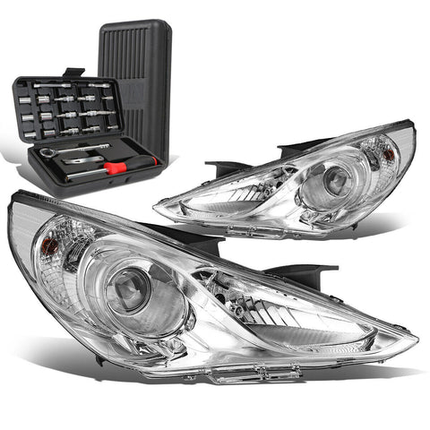 2011-2014 Sonata Pair Chrome/Clear Signal Projector Headlight Lamp+Tool Box