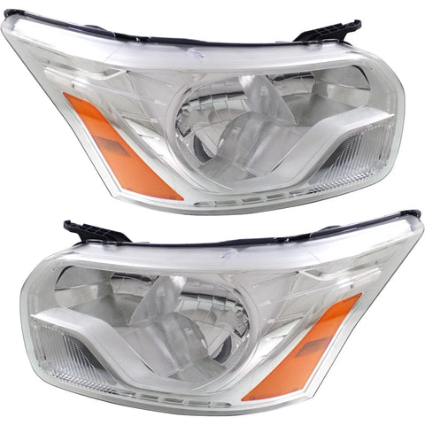 Headlight For 2015 Ford Transit-250 Pair LH and RH Chrome CAPA