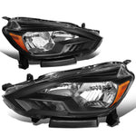 16-18 Nissan Sentra Factory Style Black Housing Amber Corner Headlights Lamp