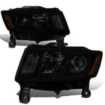 14-16 Jeep Grand Cherokee WK2 Tinted Housing Amber Side Projector Headlight
