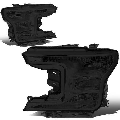 18-20 d F150 OE Style Smoked Housing Clear Side Driving Headlight Lamps