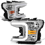 18-21 d F150 Chrome/ Clear LED DRL Headlights w/ Sequential Turn Signal