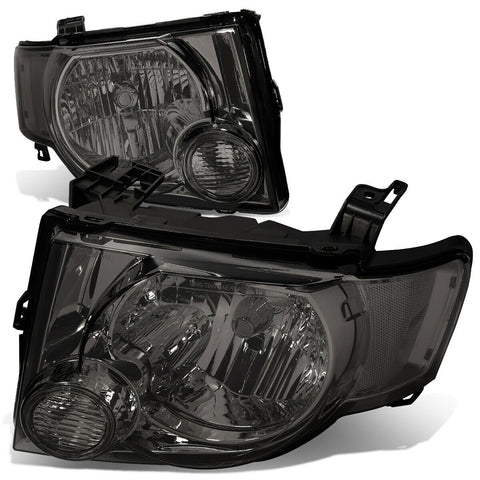 2008-2012 d Escape SUV Pair Smoked Housing Clear Side Headlight/Lamp Set