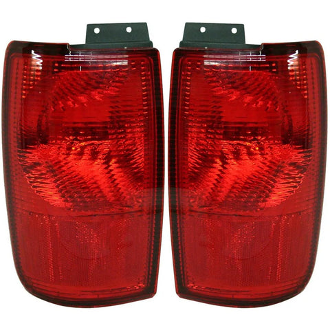 Halogen Tail Light Set For 1998-2002 Lincoln Navigator Outer Red Lens 2Pcs