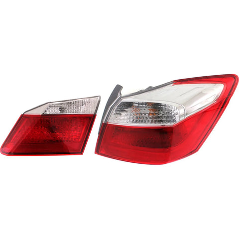 Halogen Tail Lamps Right Inner and Outer For 13-15 Honda Accord Sedan EX LX Spor