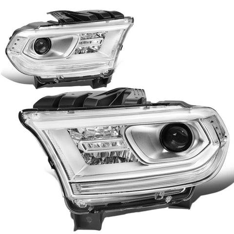 2014-2020 Dodge Durango Pair OE Style Porjector Headlight Head Lamps Chrome
