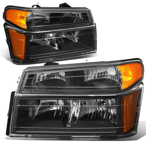 2004-2012 Colorado Canyon Black/Amber Corner Headlight Signal Bumper Lamps