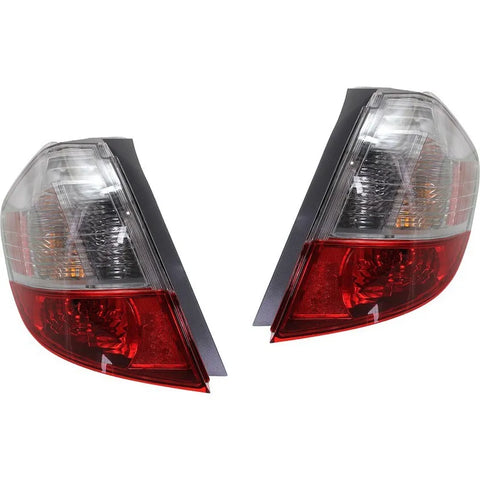 Halogen Tail Light Set For 2009-2013 Honda Fit Clear & Red Lens w/ Bulbs 2Pcs