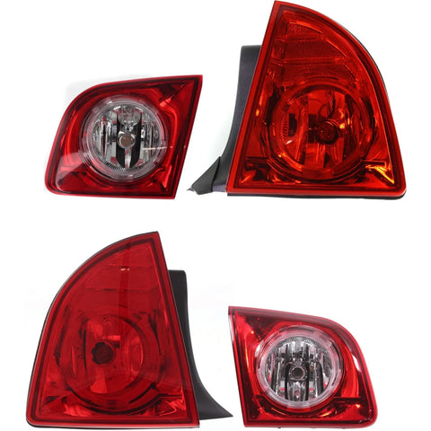 Tail Light Left and Right Inner Outer For 2008-12 Chevrolet Malibu Hybrid LS LT