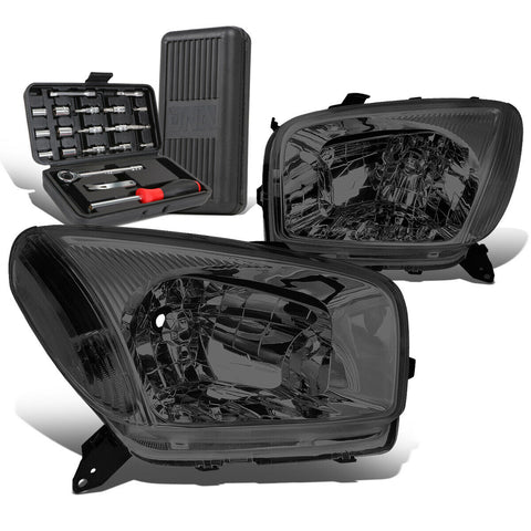 2001-2003 Toyota RAV4 XA20 Pair Smoked/Clear Signal Headlight Lamps+Tool Box