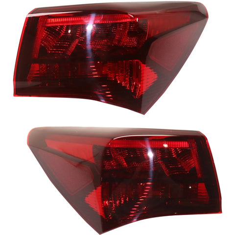 Tail Light Set For 2015-2017 Acura TLX Left Right Outer Red Lens Halogen CAPA