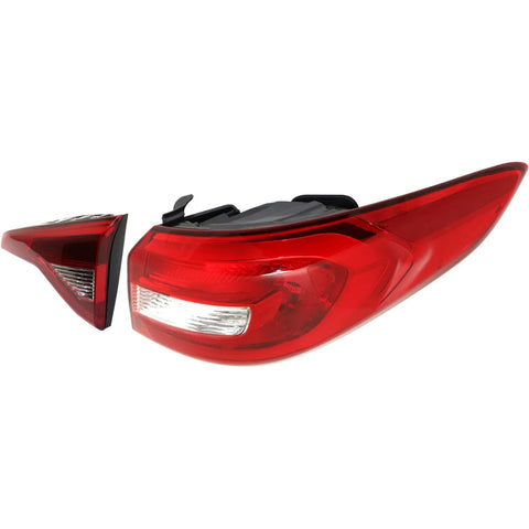Tail Light Set For 2015-2017 Hyundai Sonata RH Inner Outer Clear/Red CAPA