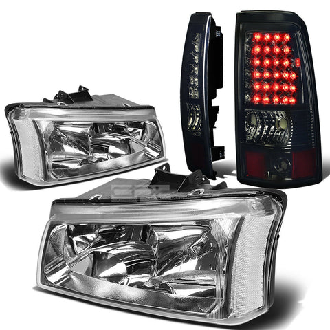 03-07 SILVERADO CHROME+CLEAR CORNER HEADLIGHT+SMOK