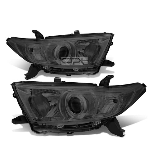 2011-2013 Toyota Highlander Smoked Housing Clear Corner Projector Headlight