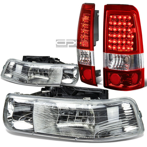 99-02 SILVERADO CHROME CRYSTAL HEADLIGHT+CORN