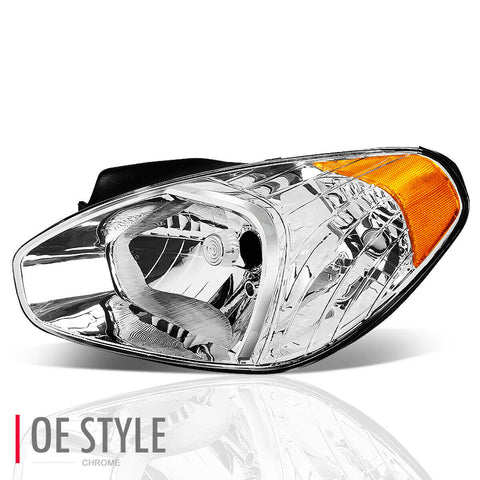 2007-2011 Accent Left Side Chrome/Amber Corner Headlight Head Lamp HY2502144