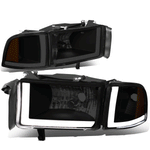 [LED DRL] 94-02 Dodge Ram Truck Smoked Housing Amber Corner Headlight/Lamp
