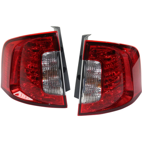 Tail Light Set For 2011-2014 Ford Edge Left and Right Clear/Red Halogen CAPA