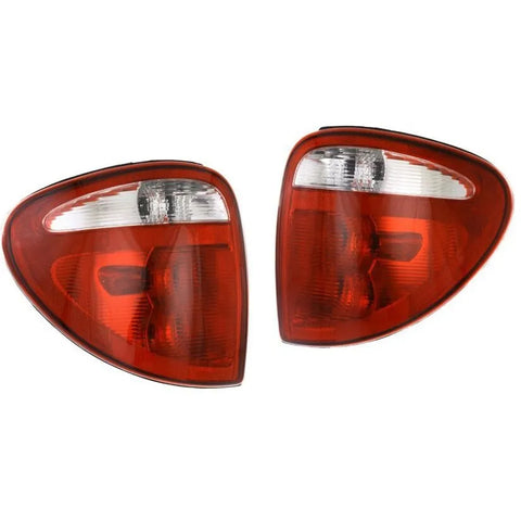 Halogen Tail Light Set For 2001-2003 Dodge Grand Caravan Clear/Red w/ Bulbs 2Pcs