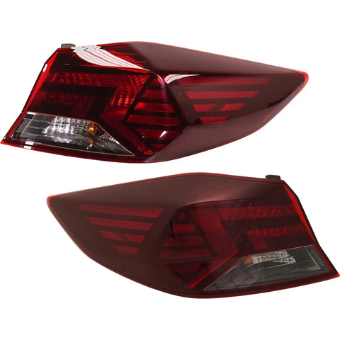 Tail Light Set For 2019-2020 Hyundai Elantra Left Right Outer Clear/Red Halogen