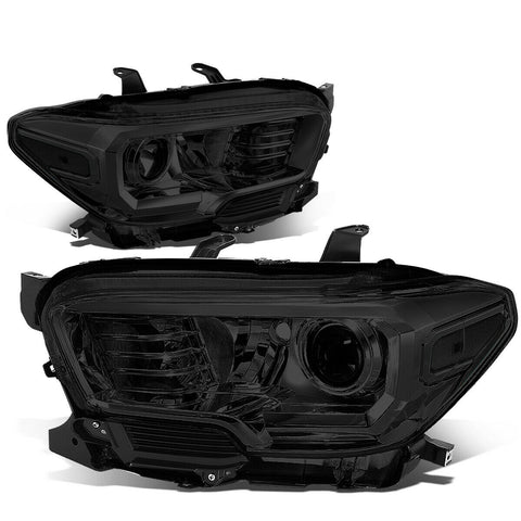 16-20 Toyota Tacoma Smoked Hosuing Clear Corner Projector Headlight/Lamp