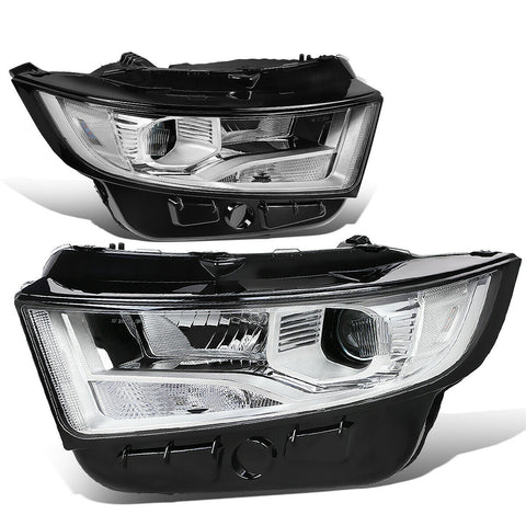 15-18 d Edge OE Style Chrome Housing Clear Side Projector Headlight Lamps