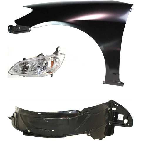 Fender Kit For 2004-2005 Honda Civic Front Left 3pc