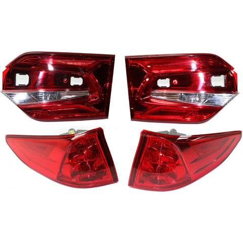 Tail Light Set For 2018-2023 Honda Odyssey LH RH Inner Outer Clear/Red/LED CAPA