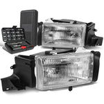 1994-2002 Dodge Ram 1500 2500 3500 Truck Chrome Headlight Lamps+Tool Box