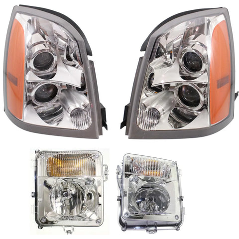 Headlight Kit For 2004-2009 Cadillac SRX Driver and Passenger Side Clear Lens