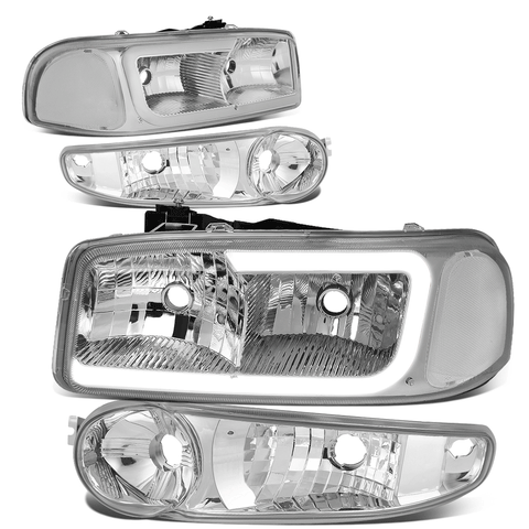 00-06 GMC Yukon XL Sierra Denali LED DRL Headlight+Bump