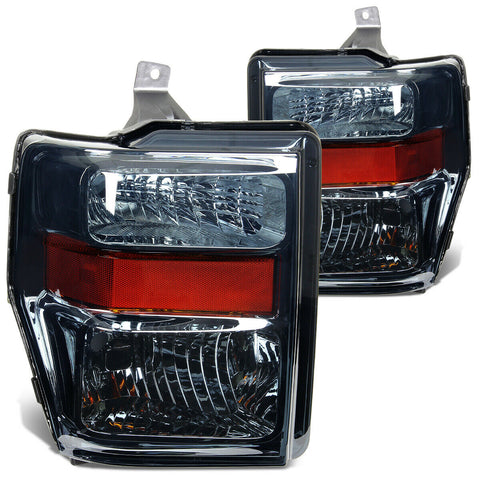 2008-2010 d Super Duty Pair Smoked Housing Amber Side Headlight/Lamp Set