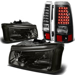 03-07 SILVERADO SMOKED+CLEAR CORNER HEADLIGHT+BLAC