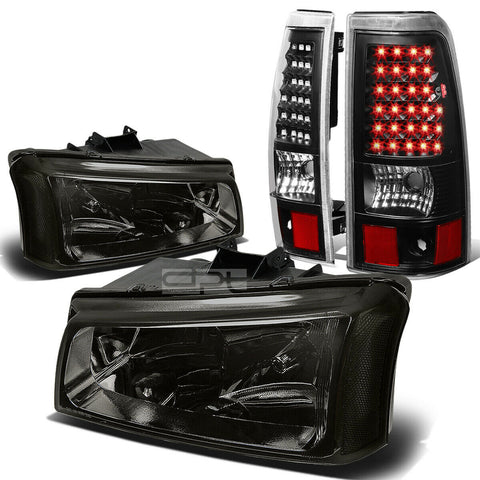03-07 SILVERADO SMOKED+CLEAR CORNER HEADLIGHT+BLAC