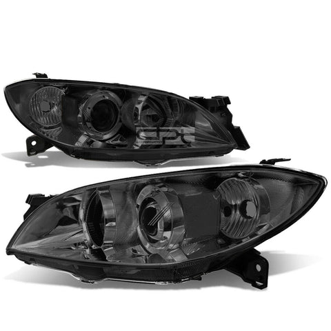 2004-2009 Mazda 3 Smoked Housing Clear Side Euro Projector Headlight/Lamp