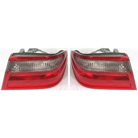 Halogen Tail Light Set For 2000-02 Mercedes Benz E320 Outer Clear/Red Lens 2Pcs