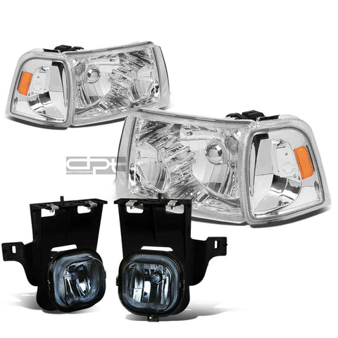 06-07 RANGER CHROME AMBER HEADLIGHT+TURN SIGNAL LAMP+SMOKED OE FOG LIGHT