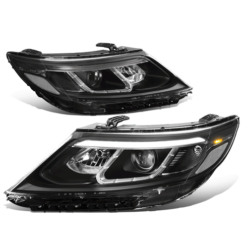 2014-2015 Sorento EX SX LED DRL Light Bar Black Clear Projector Headlights