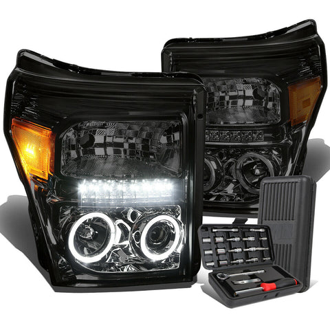 2011-2016 d Super Duty LED Halo Ring Projector Headlights+Too