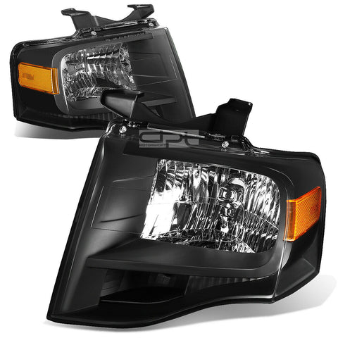 2007-2014 d Expedition Pair Black Housing Amber Side Headlight/Lamp Set