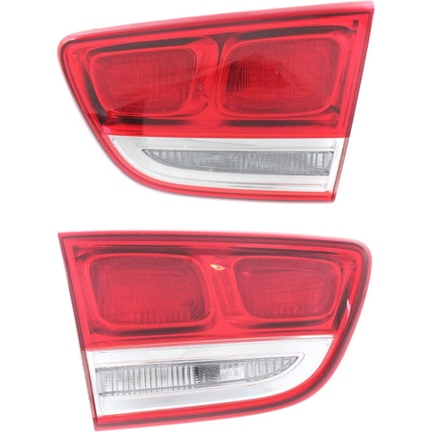 LED Tail Light Set For 2016-2017 Kia Sorento Inner Clear/Red w/ Bulbs 2Pcs CAPA