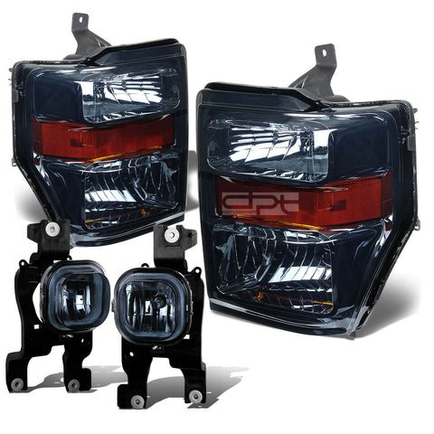 08-10 SUPERDUTY SMOKED TINTED HEADLIGHT+AMBE