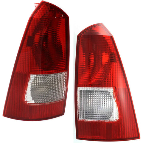 Halogen Tail Light Set For 2000-2003 Ford Focus SE Sedan Clear/Red Lens 2Pcs