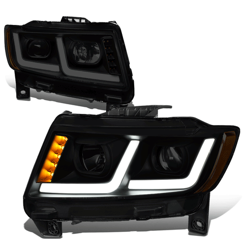 [LED DRL+Signal] 11-13 Jeep Grand Cherokee Projector Headlight Tinted/Amber