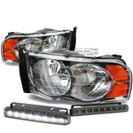 CHROME HOUSING CLEAR LENS HEADLIGHT+AMBE