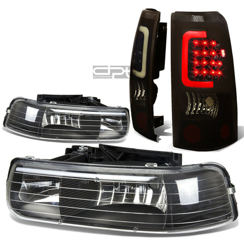 99-02 SILVERADO BLACK CRYSTAL HEADLIGHT+CORN